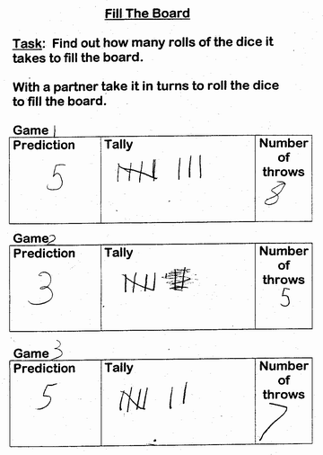 Sample Recording Sheet