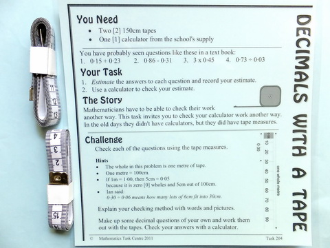 Decimals With A Tape